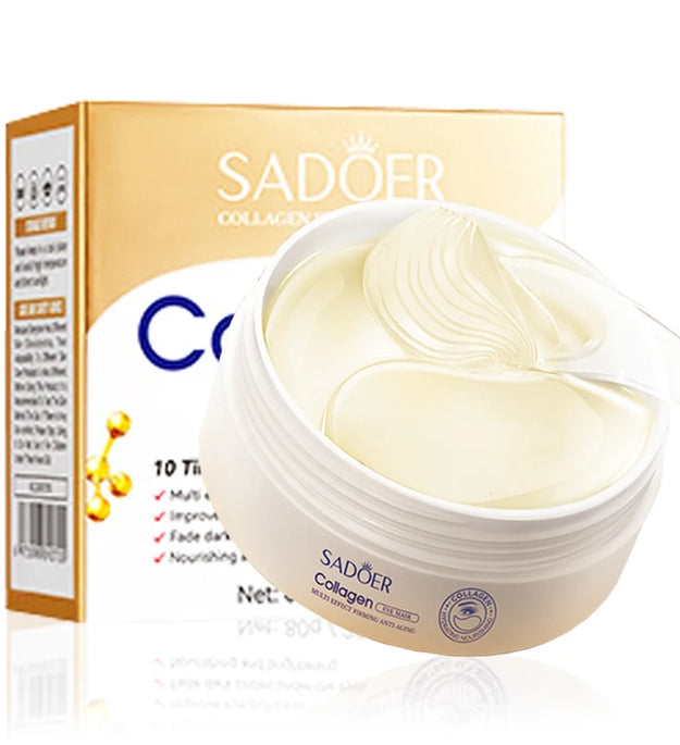 60pcs SADOER Crystal Collagen Eye Mask Anti Dark Circles Removal Eyes Bags Moisturizing Eyes Patches Eye Gel Masks Skin Care