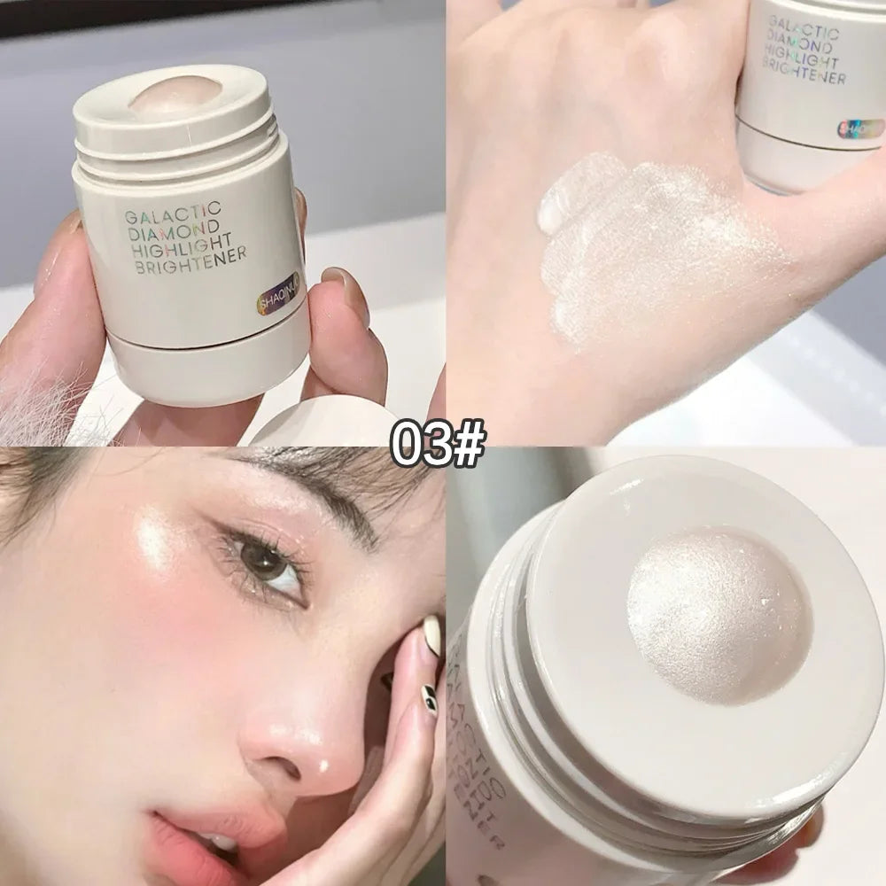 Galaxy Star Diamond Highlighter - Fine Glitter, Moisturizing & Water-Resistant, Perfect for All Skin Tones Creates a Radiant