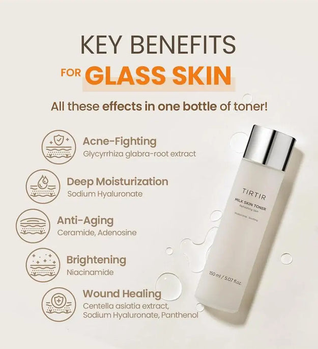 Skin Toner Milk Rice Formula Hydrating Brightening 2 Niacinamide Rice Bran Extract Ceramide All Skin Types Soothing Skin Care