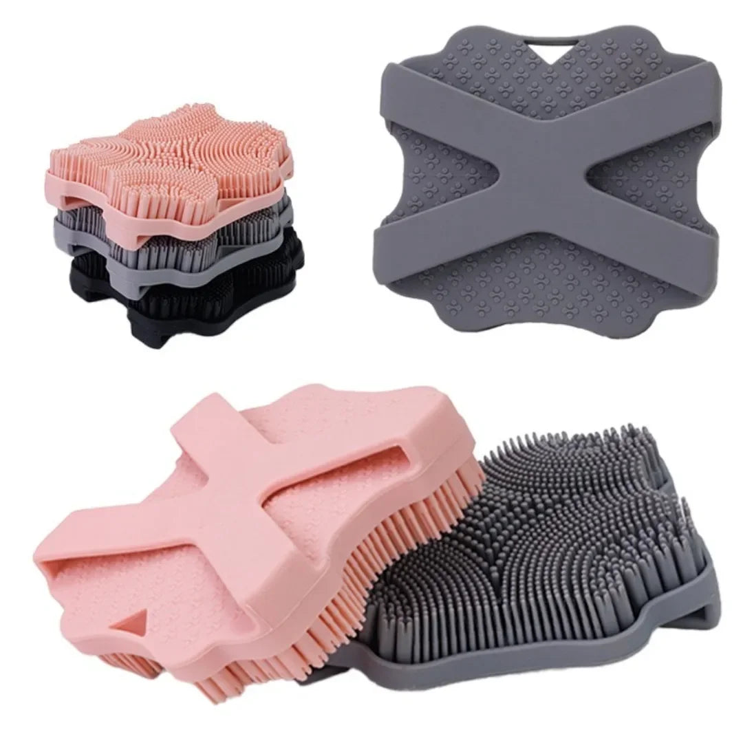 Exfoliating Silicone Bath Brush Cleanser No Slip Silicone Body Scrubber Cleansing Massage Body Care Shower Massage Bathing Brush