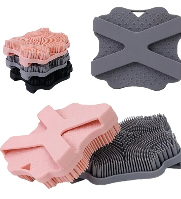 Exfoliating Silicone Bath Brush Cleanser No Slip Silicone Body Scrubber Cleansing Massage Body Care Shower Massage Bathing Brush