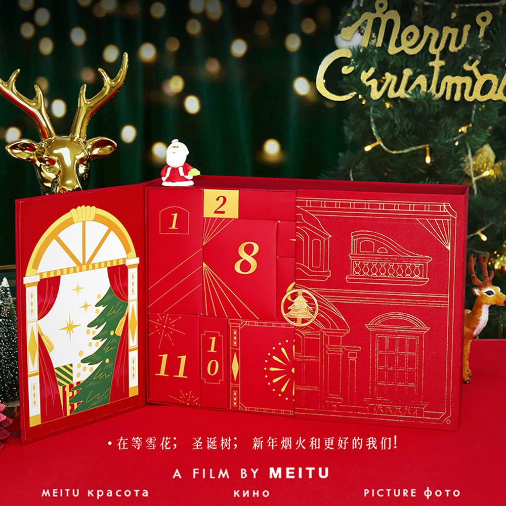 2025 Christmas Advent Calendar DIY Face Cream Concealer Essence Christmas Makeup Set Countdown Calendar Gift Box Skin Care Set