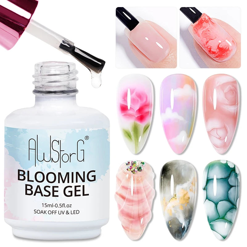 15ml Nail Blooming Gel, Blossom Spreading Effect Functional Gel, Easy to Apply for Nail Art Design Home Salon Manicure Pedicure