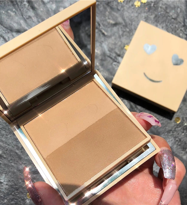 GUICAMI Professional Bronzer Highlighter Powder Face Makeup Palette Contouring Faces Pressed Powder