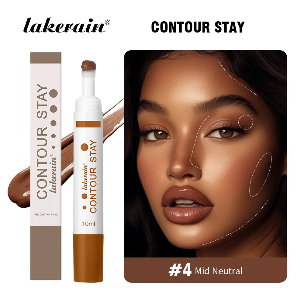 6-colors Moisturizing Liquid Contour Stay Cream Bronzer Waterproof Lightweight 3D Concealer Nourishing Face Contour Makeup