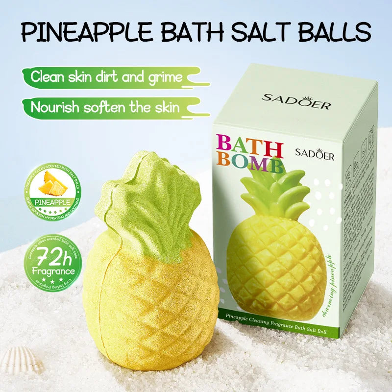 Pineapple Scented Bath Salt Balls Floating Ball Clean Fragrant Bath Salt Balls for Aromatic Bathing