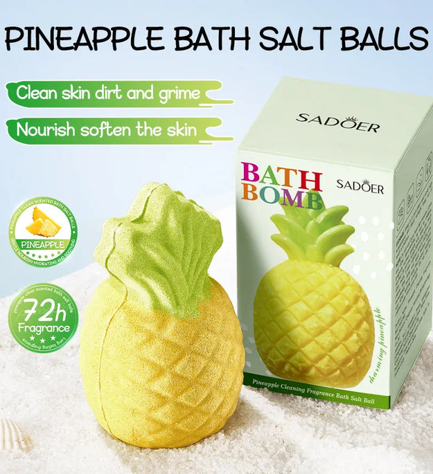 Pineapple Scented Bath Salt Balls Floating Ball Clean Fragrant Bath Salt Balls for Aromatic Bathing