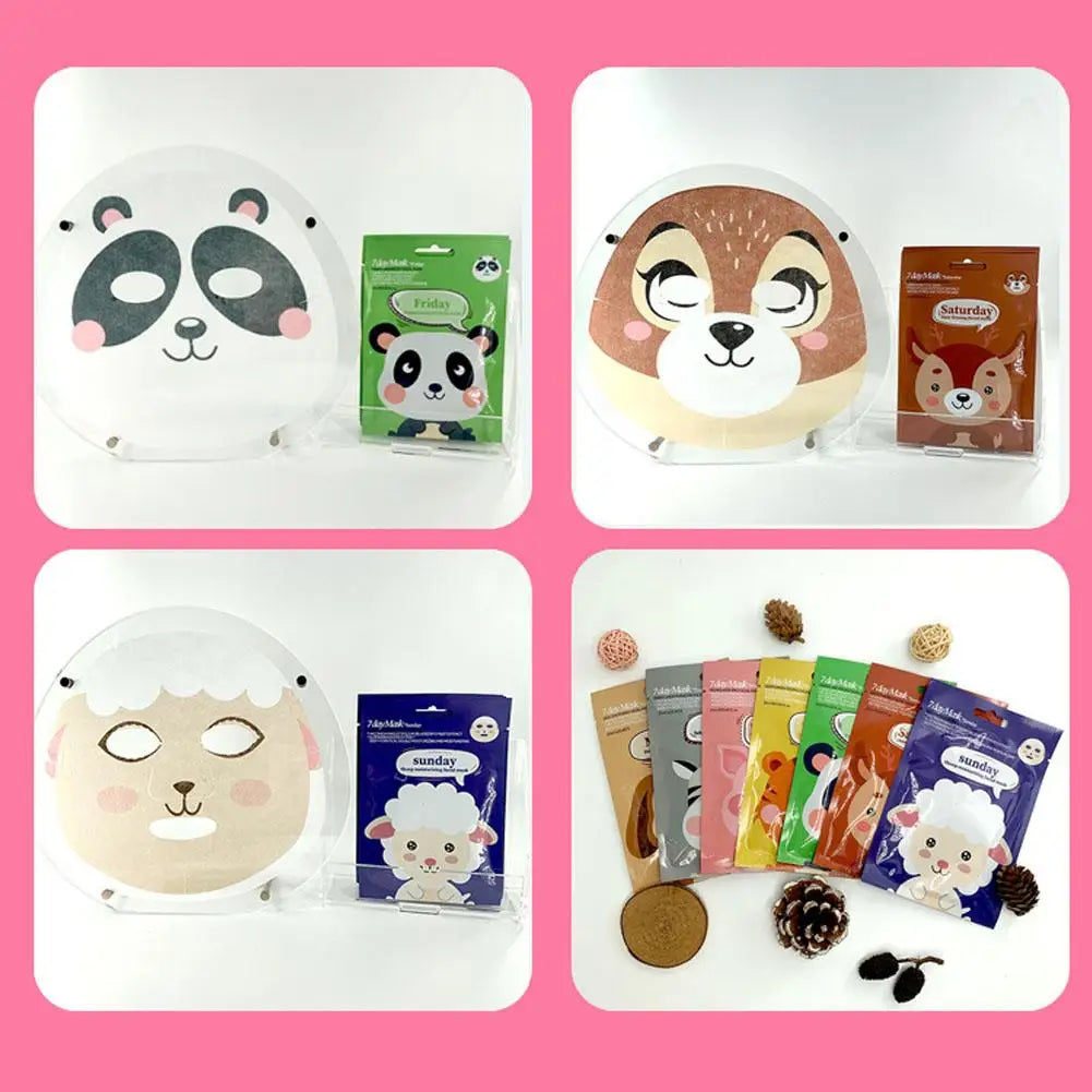 7 Styles Animal Face Mask Set Funny Panda Dog Pig Hydrating Sheet Mask for Spa Party Cute Skincare Gift for Women Girls 1/7PCS