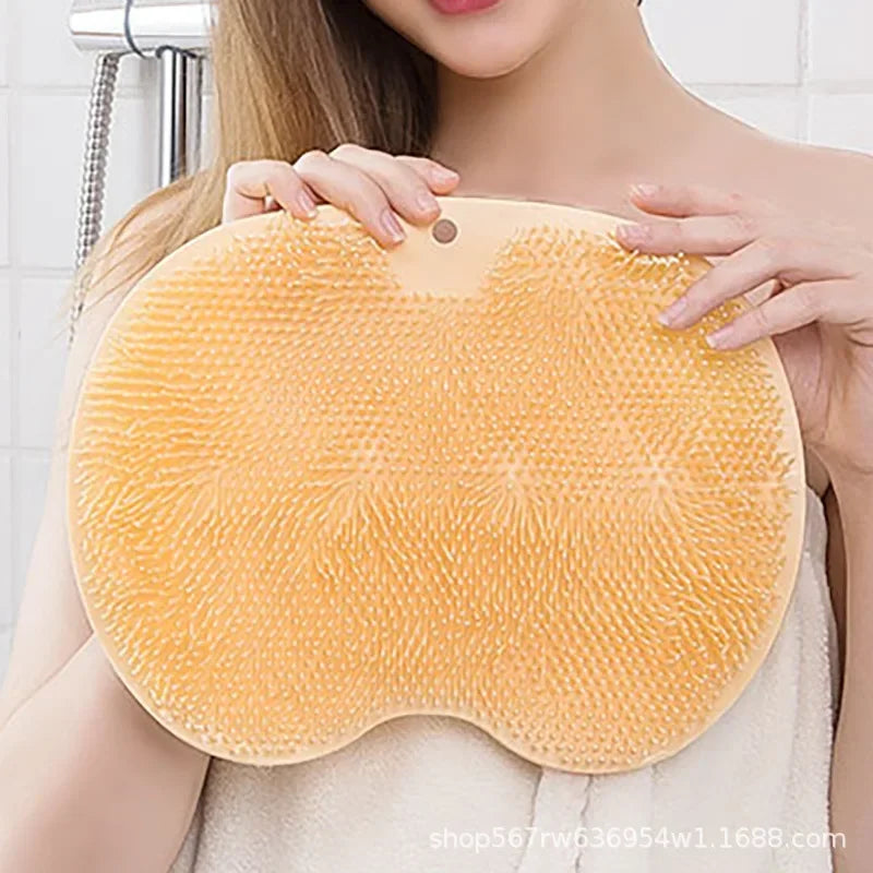 Foot & Back Scrubber Body Shower Brush Reusable Silicone Brush Foot Wash Mat Multifunction Sucker Wall Mat Foot Bathing Tool