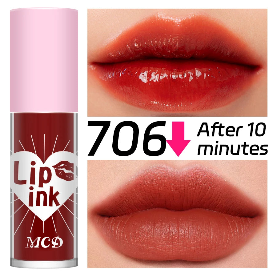 Waterproof Matte Lip tint Long-lasting Lip Glaze Sexy Plump Lip Glow Oil Velvet Lip Gloss Stain Makeup Full Color Lip Cosmetic