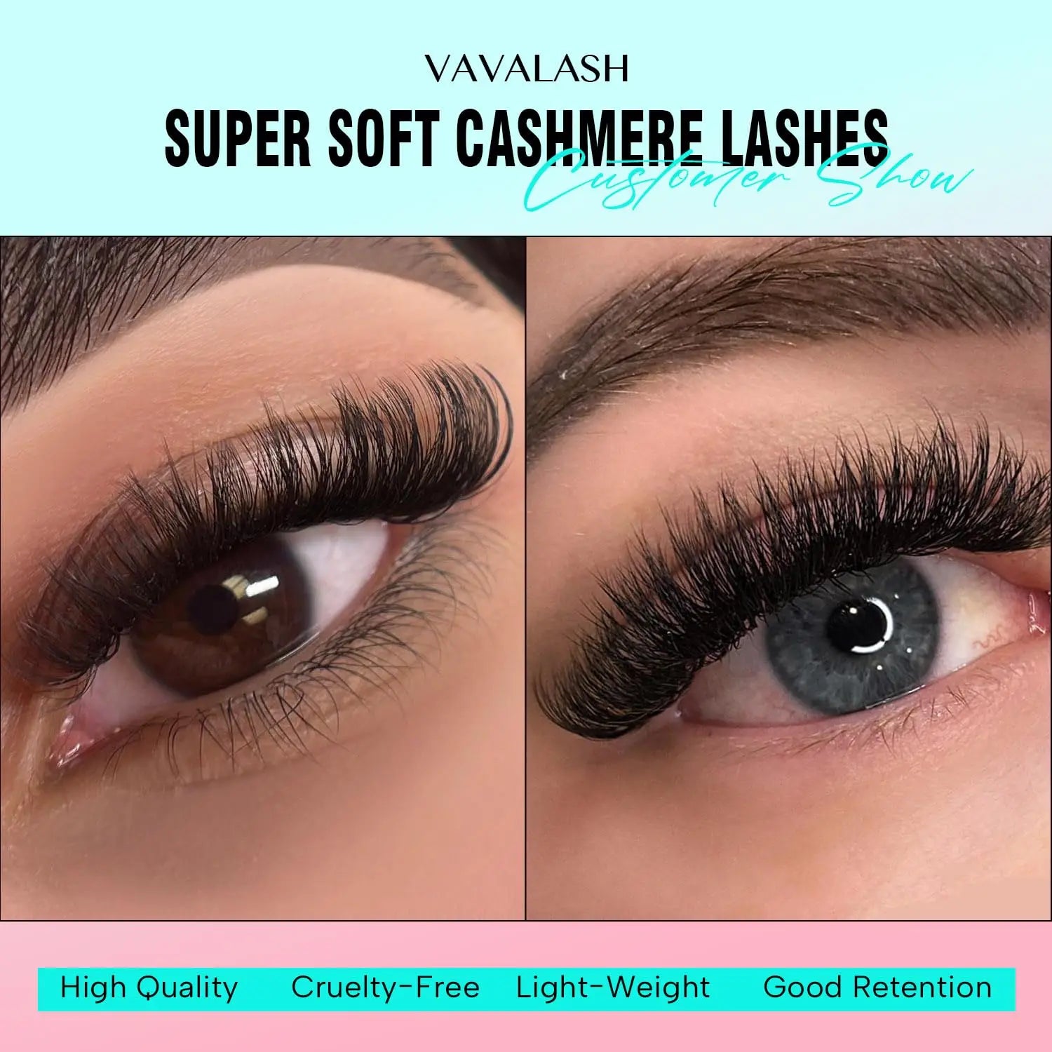 VAVALASH Cashmere Volume Lashes Classic Lashes Extensions Trays C CC D DD Curl Eyelash Extension Supplies for Makeup