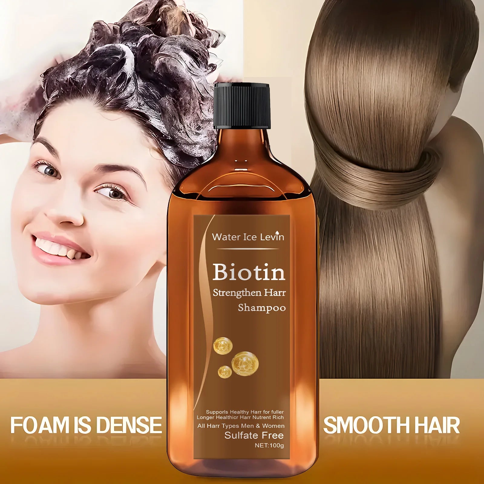 Biotin hair Growth shampoo anti-hair loss treatment for men and women rapid thickening and re-oil beauty health - BlissFully