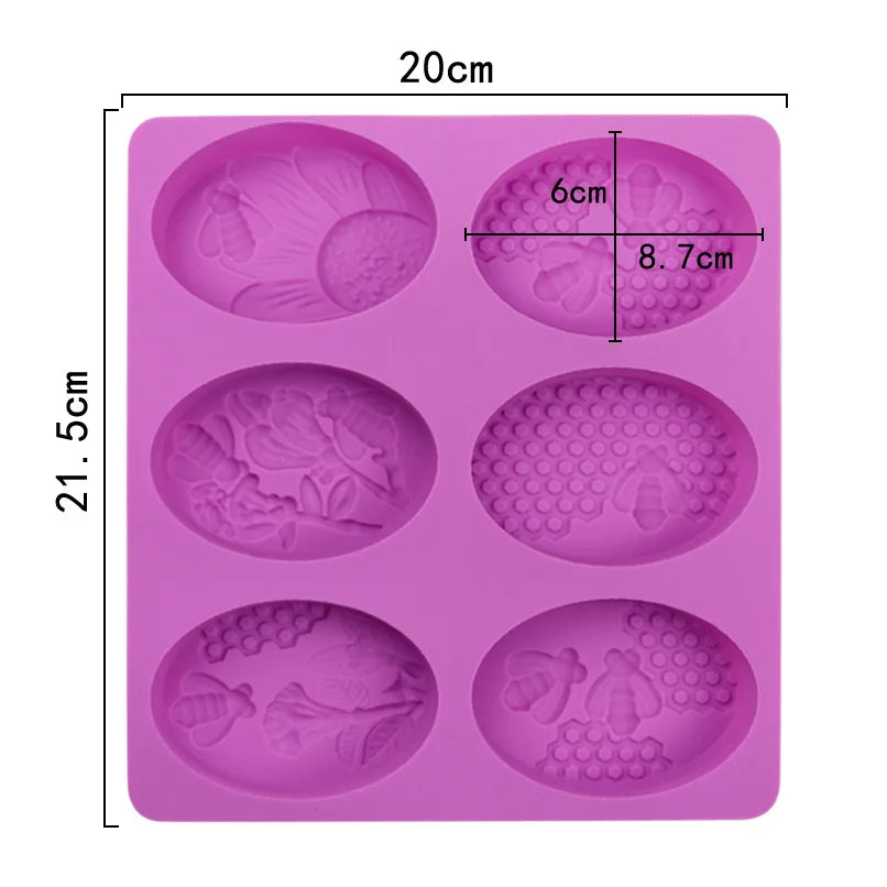 Honeycomb Soap Mold 3D Bumble Bee Stamp For Handmade Lotion Bars Honeybee Wax Melts Bath Bomb Chocolate Dessert Decoration Tools