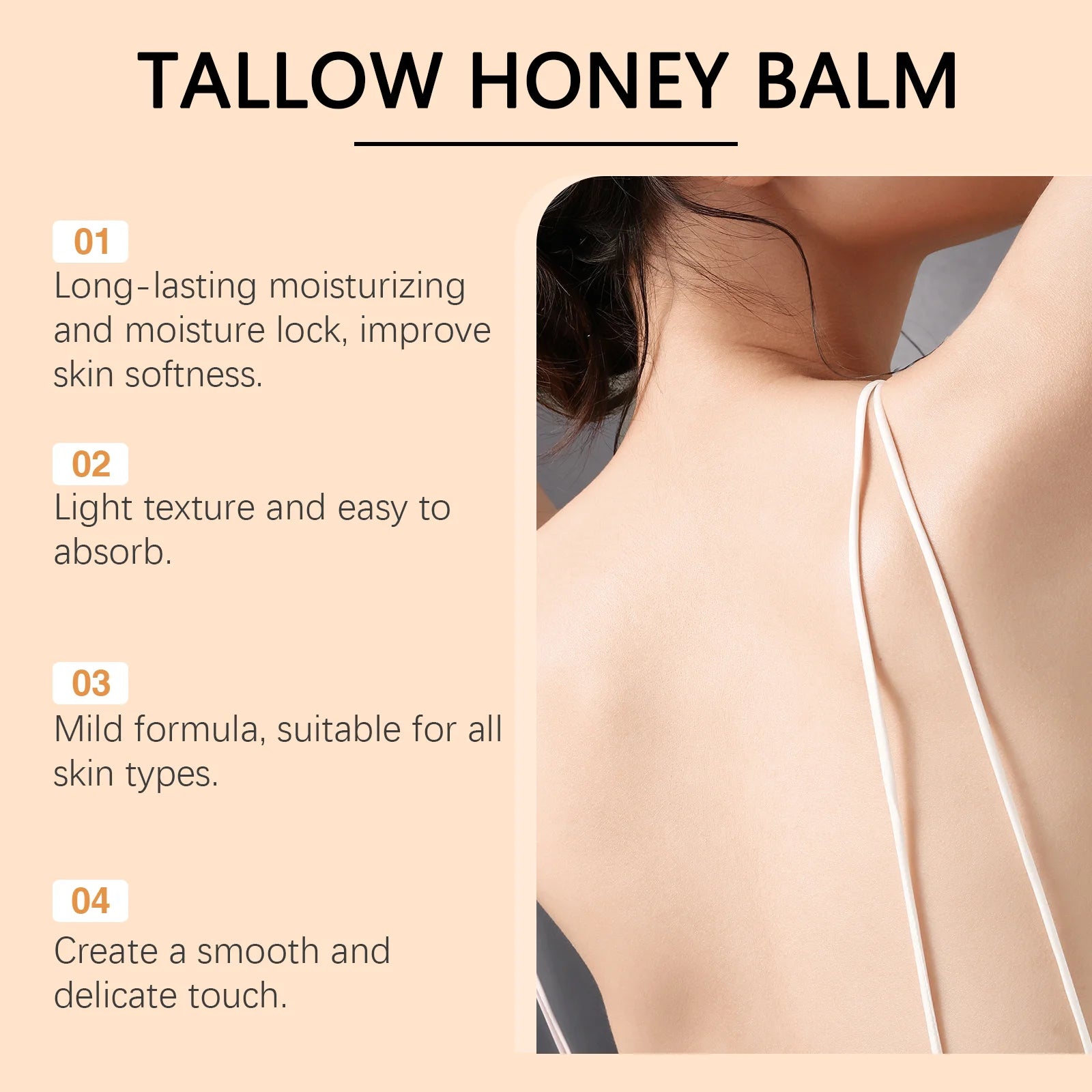 Tallow Honey Cream Glow Hydrating Skin Improve Elasticity Soft Bleaching Improve Dullness Firming Face Body Moisturizer Lotion - BlissFully