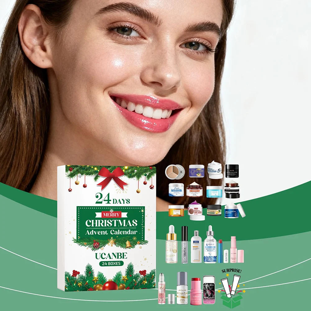 Christmas Beauty Advents Calendar Skincare Set 24 Days Luxurious Makeup Present Surprises For Holiday Birthday Present