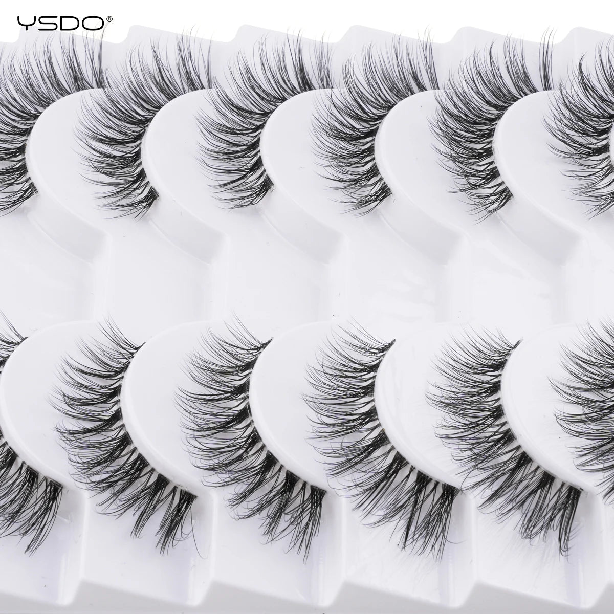 YSDO Natura Cat Eye Lashes 3/10 Pairs Faux 3d Mink Eyelashes Reusable Fake Eyelashes Tools Soft Wispy False Lashes maquillaje