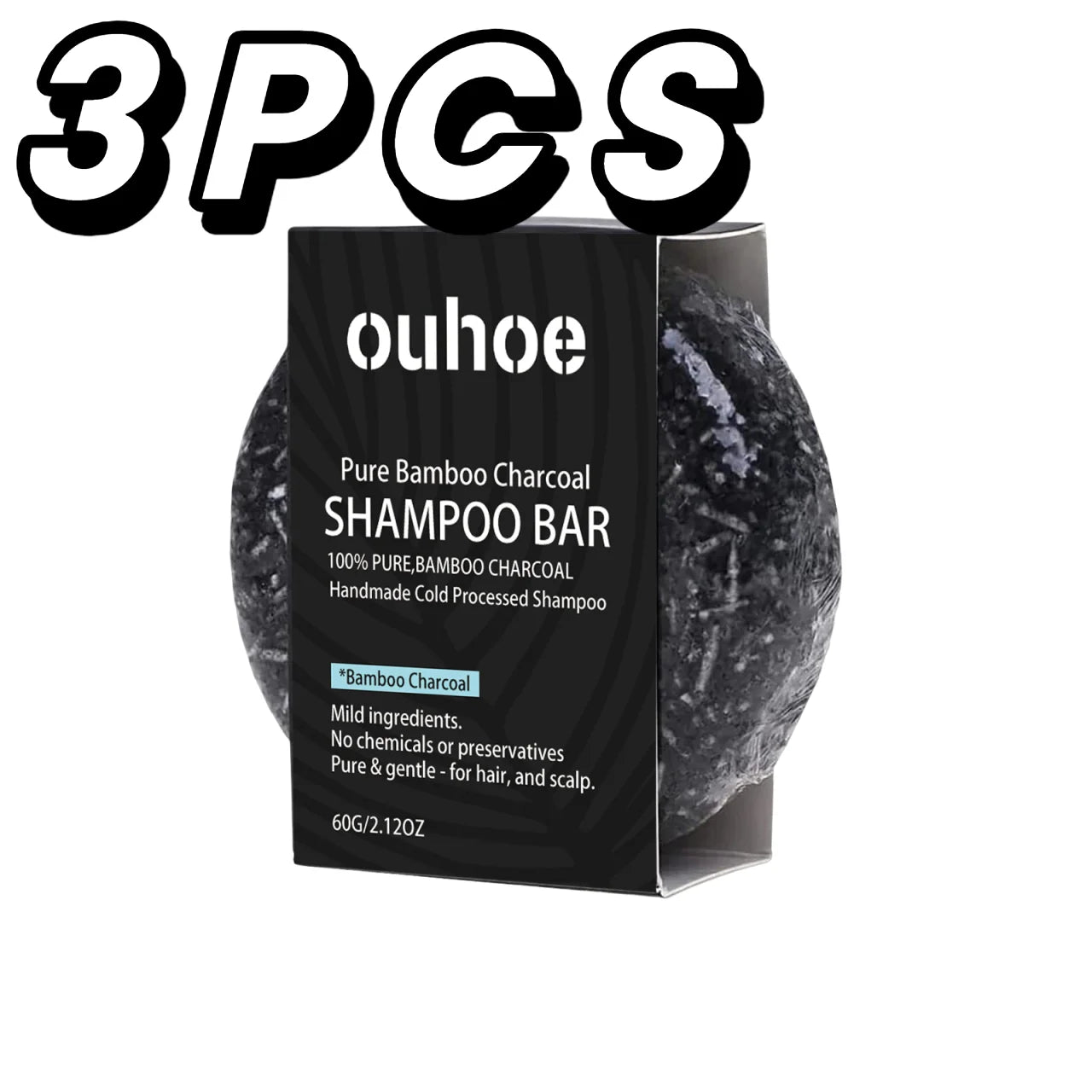 Bamboo Charcoal Shampoo Soap Deep Clean The Scalp Create Dark And Thick Hair Improve Dryness Hair Nourish Charcoal Shampoo Soap - BlissFully