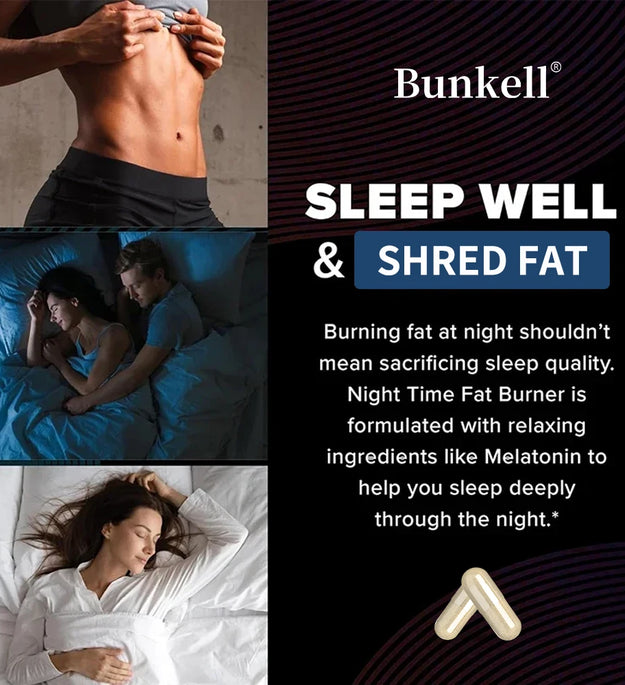 Night Fat Burner and Sleep Supplement - Boost Metabolism and Burn Fat Effectively, Weight Management, with Melatonin
