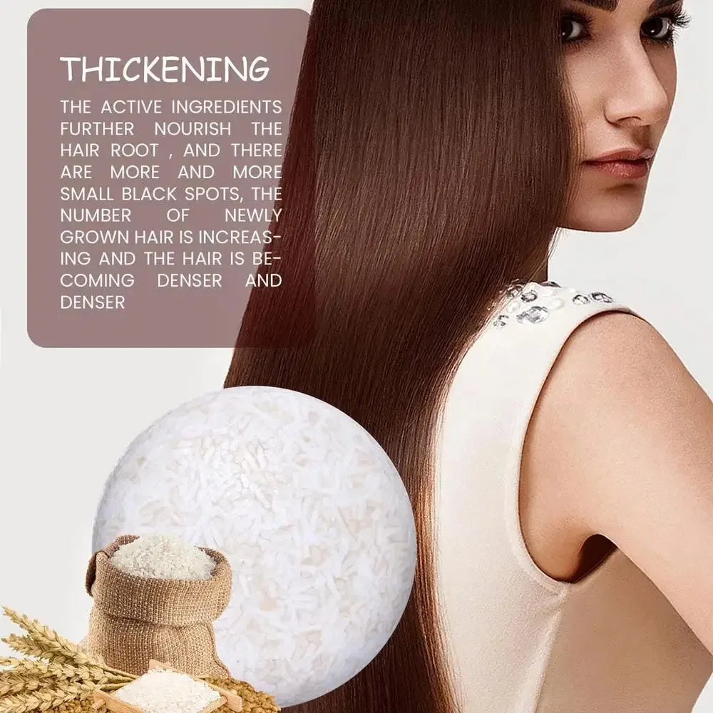 Organic Rice Shampoo Soap Bar Oil Free Conditioning Soap Rice Water Protein Nourishing Anti-loss Hair Hair Growth Soap Bar - BlissFully