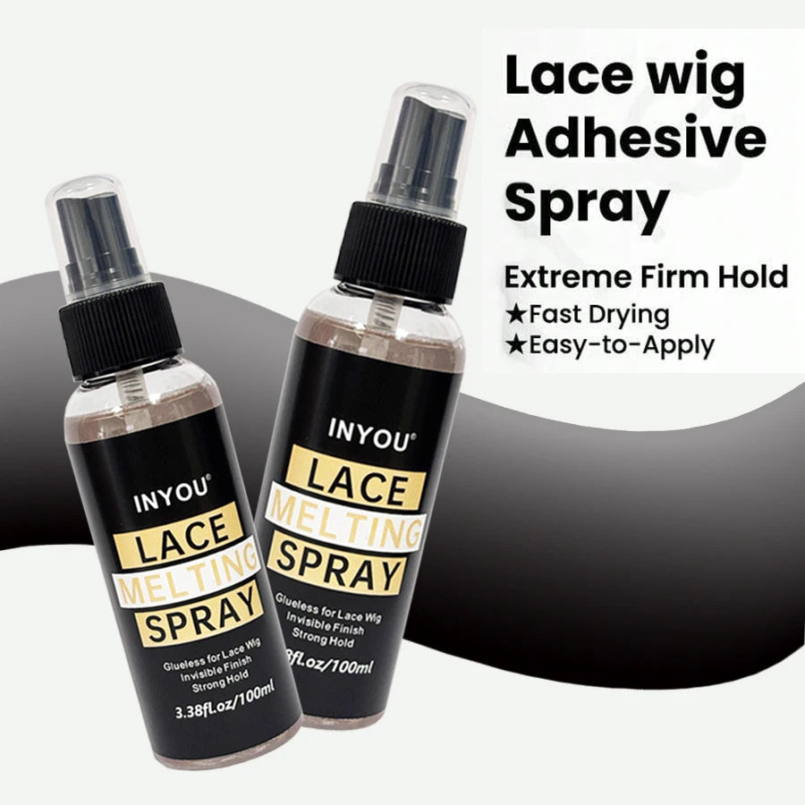 100ML Lace Wig Melting And Holding Spray Strong Natural Finish Wig Adhesive Glue for Lace Front Melt Super Hold Hair Spray - BlissFully