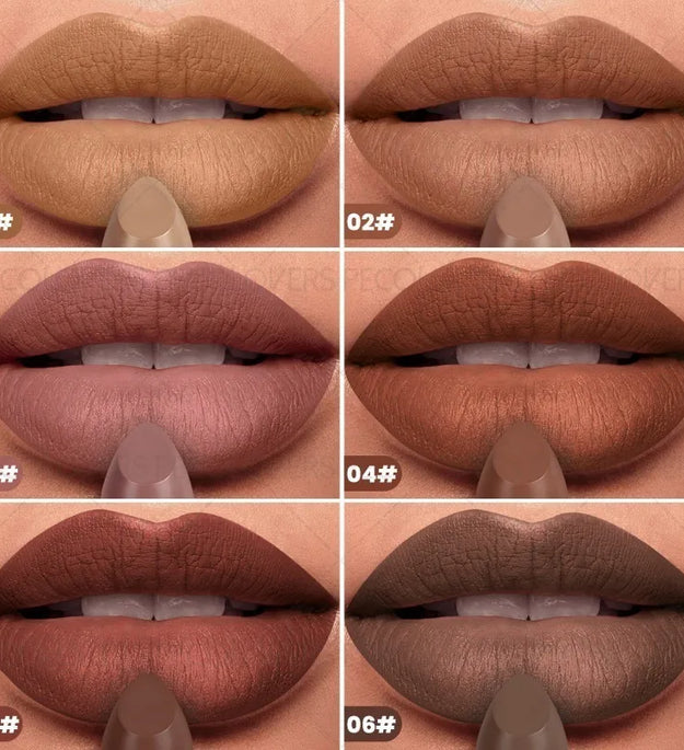 1pcs Multi-color Lipstick, Brown Lip Gloss, Waterproof and Long-lasting, Full and Charming Lips, Lip Cosmetics