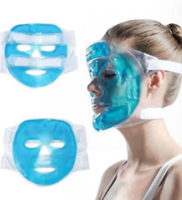 Cold Gel Face Mask Ice Compress Blue Full Face Moisturizing Cold With Relaxation Faicial Pack Face Pad