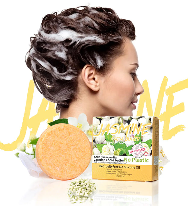Jasmine Scented Handmade Shampoo Solid Shampoo Stick Plant Essential Oil Soap Oil Control And Refreshing Soap