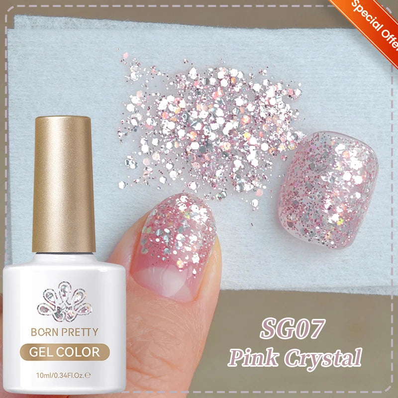 BORN PRETTY 10ml Cat Magnetic Gel Sparkling Ultra Gold Glitter Soak Off UV LED Gel Nail Art Varnish Manicure Valentine's Day