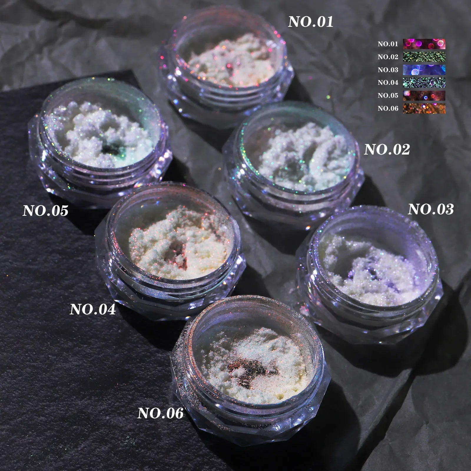 Nail Glitter Aurora Ice Transparent Laser Magic Aurora Rainbow Mirror  Gel Pigment Powder Chrome Nai Charm  Art Decoration Tools