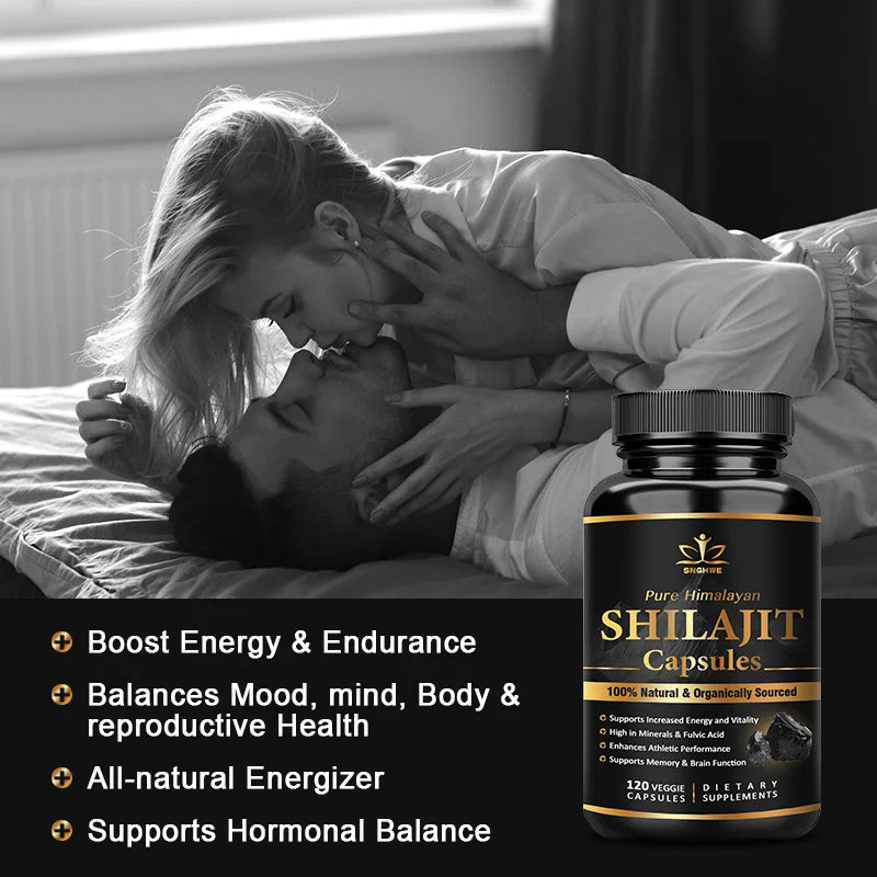 Himalaya Shilajit Capsule Original High in Trace Minerals& Fulvic Acid for Energy,Muscle Strength&Immunity, Endurance for Adult - BlissFully
