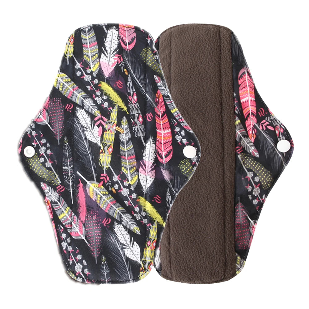 Washable Menstrual Pad Panty Liner Reusable Cloth Sanitary pad Hygienic and Soft Washable Charcoal Menstrual Dropshipping