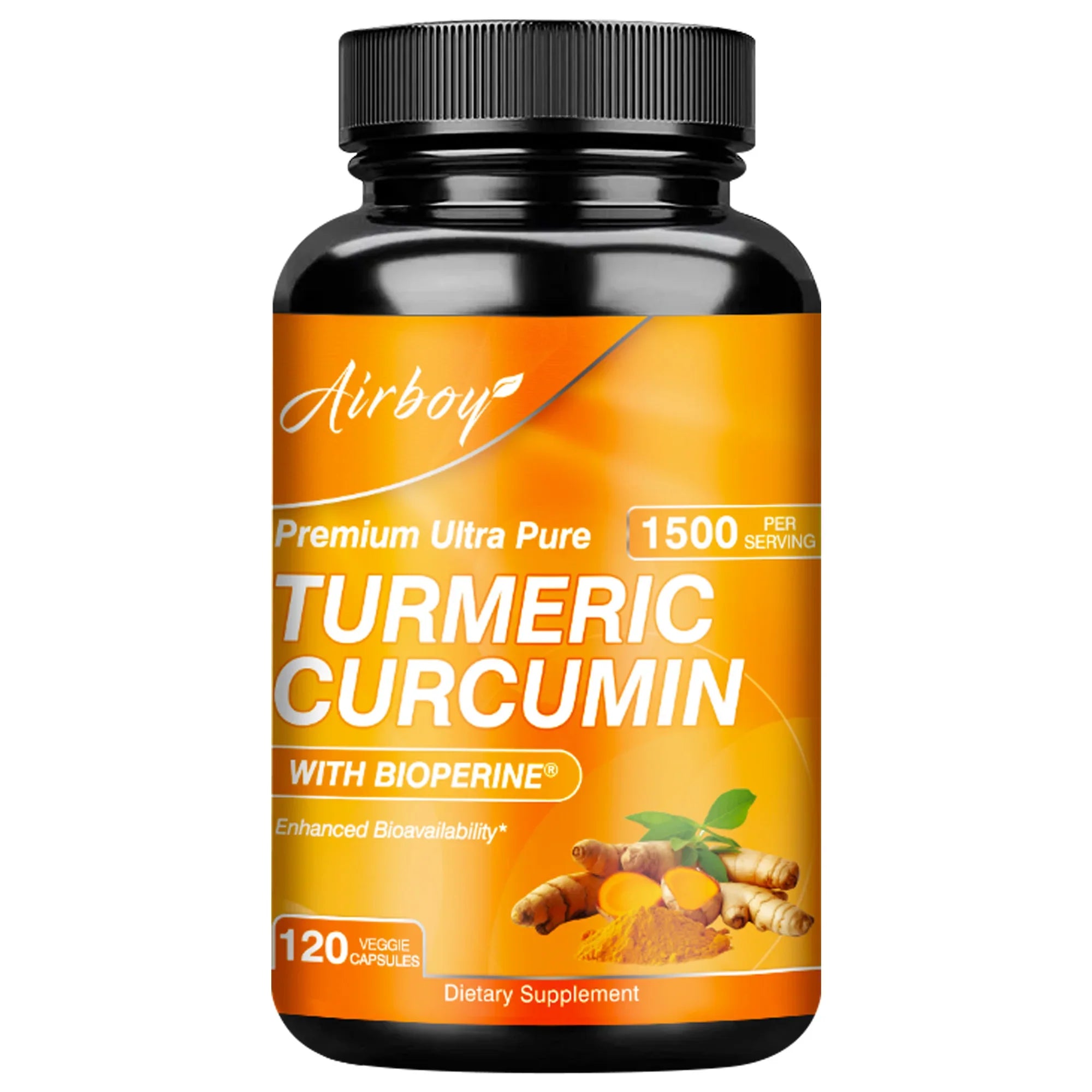 Turmeric Curcumin Capsules - with 95% Curcumin and Black Pepper - High Absorption Joint Supplement - 120 Capsules