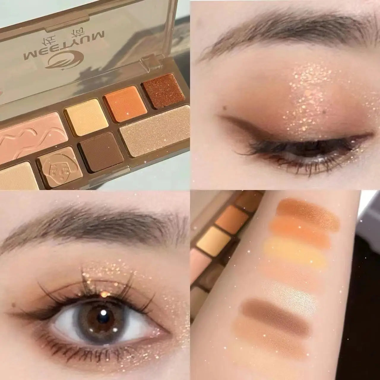 DIKALUAutumn and Winter Orange Eyeshadow Small Red Book the Same Eye Shadow Tray Orange Brown Matte Pearlescent Flash Orange Pur