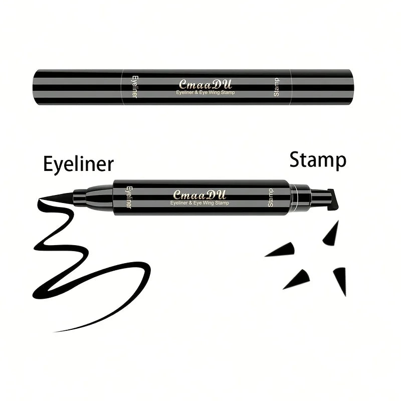 1 Pcs Black Wings Stamp Liquid Eyeliner, Easy Cat Eye Template Makeup Tool Anti-smudge, Vamp Wing, Lasting Waterproof Anti-sweat