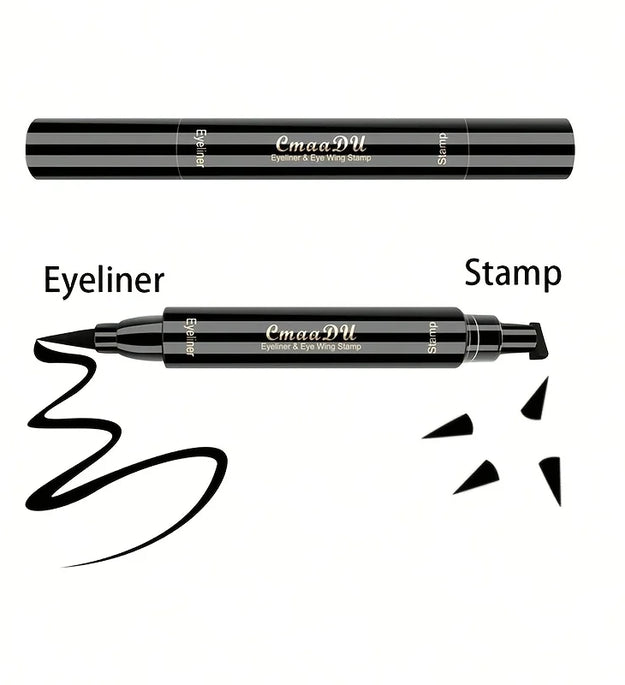 1 Pcs Black Wings Stamp Liquid Eyeliner, Easy Cat Eye Template Makeup Tool Anti-smudge, Vamp Wing, Lasting Waterproof Anti-sweat
