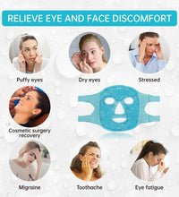 Full Face Massage Ice Mask Hot Cold Compress Gel Cooling Ice Face Eye Mask Facial Mask Face Eye Mask Ice Pack Sleeping Face SPA - BlissFully