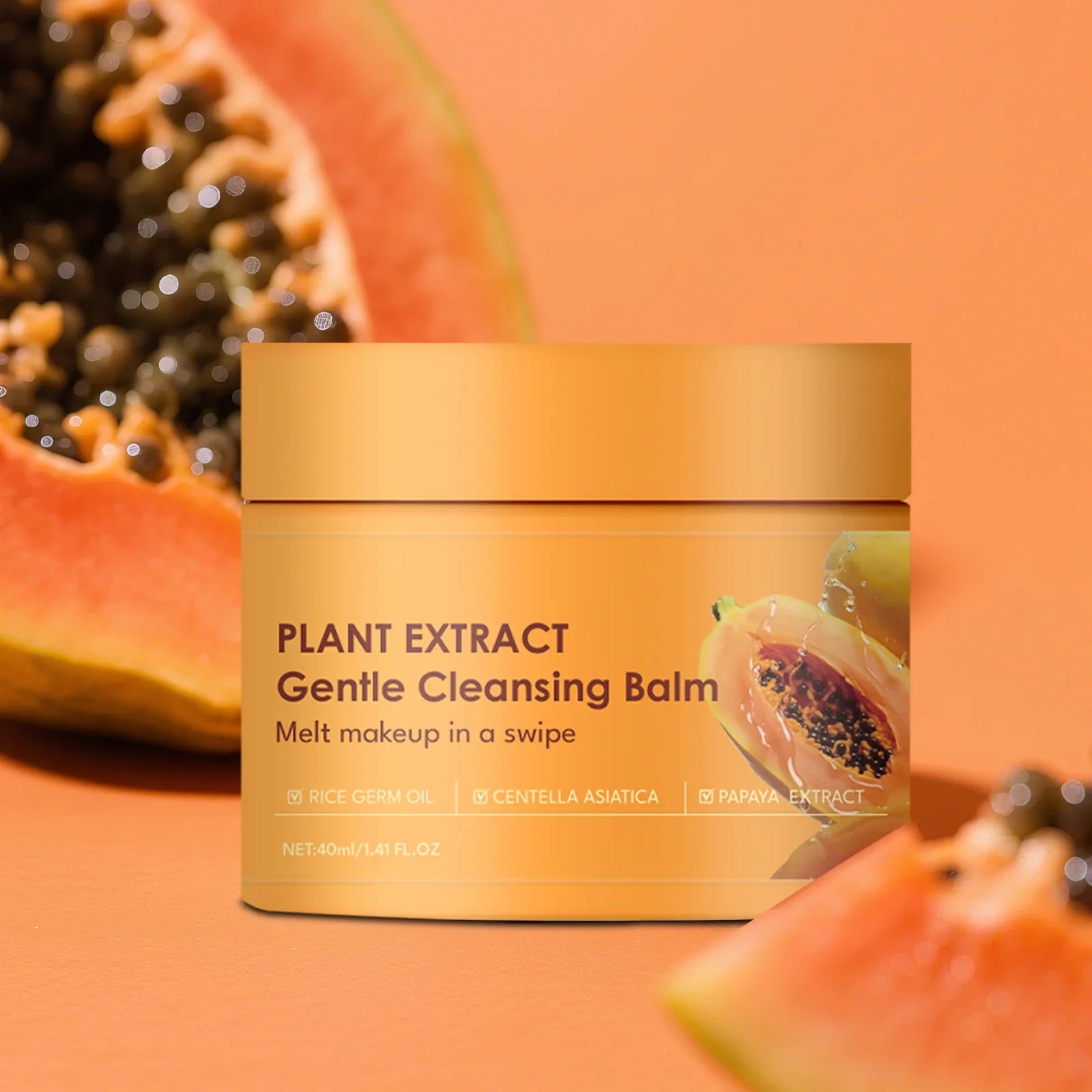 Papaya Makeup Remover Cream with Papaya Enzyme for Gentle Makeup Removal and Deep Cleansing of Pore Dust
