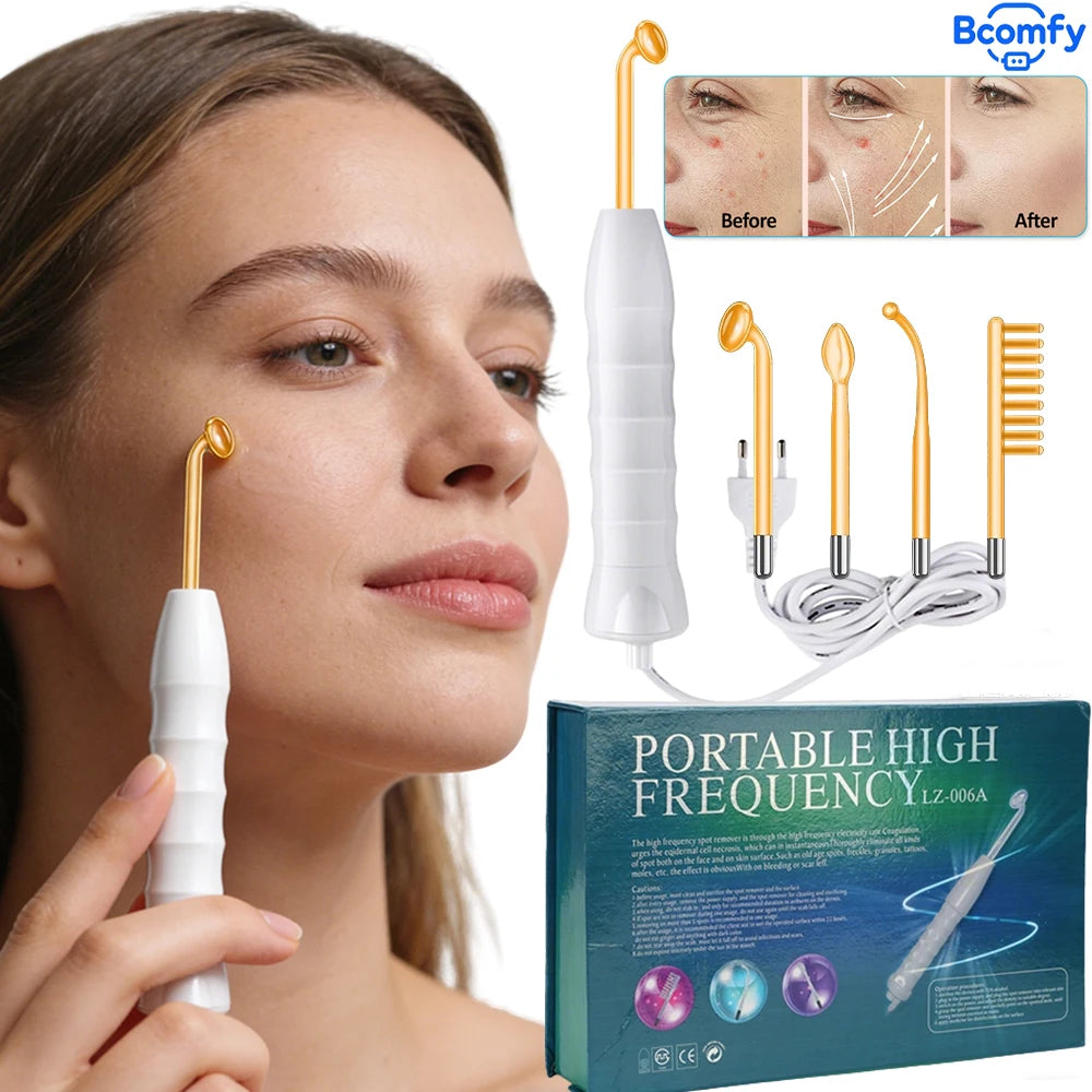 Electric Skin Therapy Wand Machine 4 In 1 Handheld Face Skin Beauty Tools for Acne Massage Skin Tightening Wrinkle Reducing