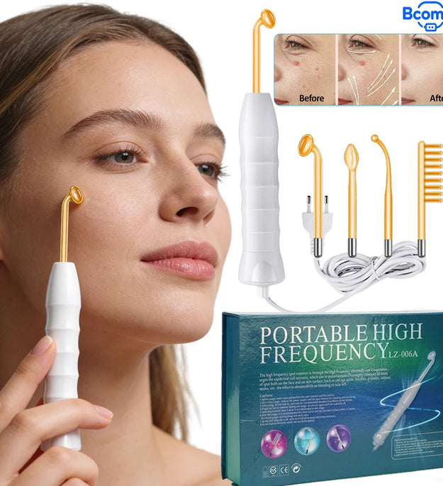 Electric Skin Therapy Wand Machine 4 In 1 Handheld Face Skin Beauty Tools for Acne Massage Skin Tightening Wrinkle Reducing