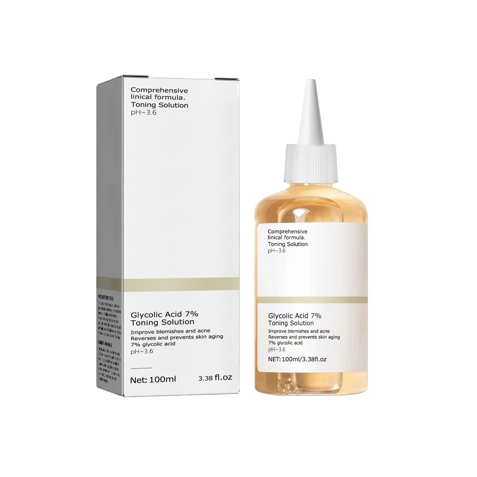 100ml Glycolic Acid 7% Toning Solution To Remove Acne and Moisturize Skin Rejuvenating Lotion - BlissFully