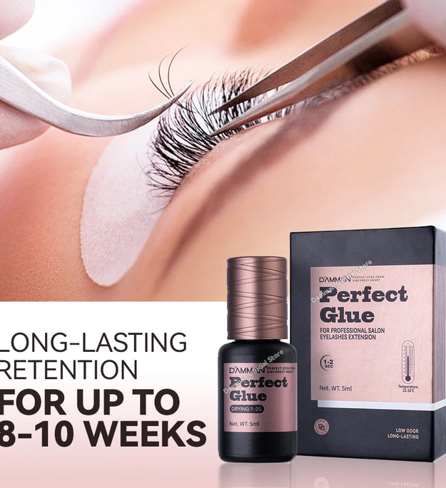 Damman Lash Gule for Eyelash Extension Low Stimulation Lash Extension Glue Professional Eyelash Glue Retention time 8-10 Weeks