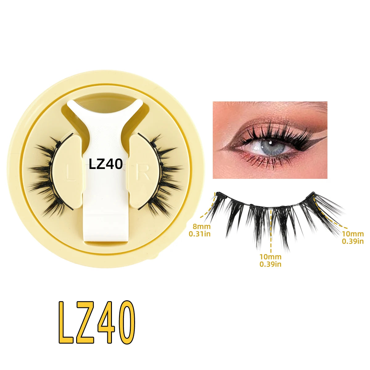Lanjinglin Magnetic Eyelashes 1 Pair Natural Faux Mink Lashes Reusable False Eyelashes Tweezer Set Eyelash Extension Makeup Tool