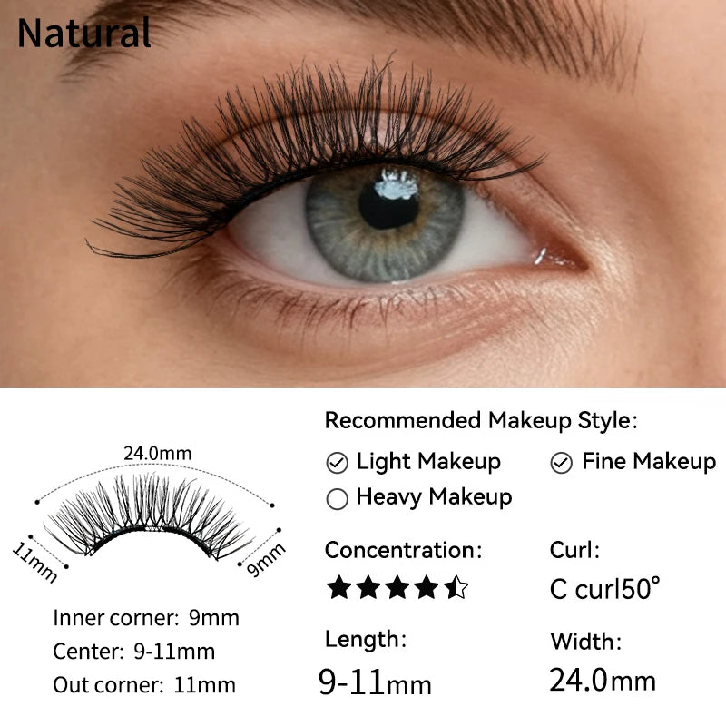 【 Soft Magnetic Eyelash Suction 】 New 2025 magnetic False Eyelash box with Korean style Little Devil Imitation mink fur