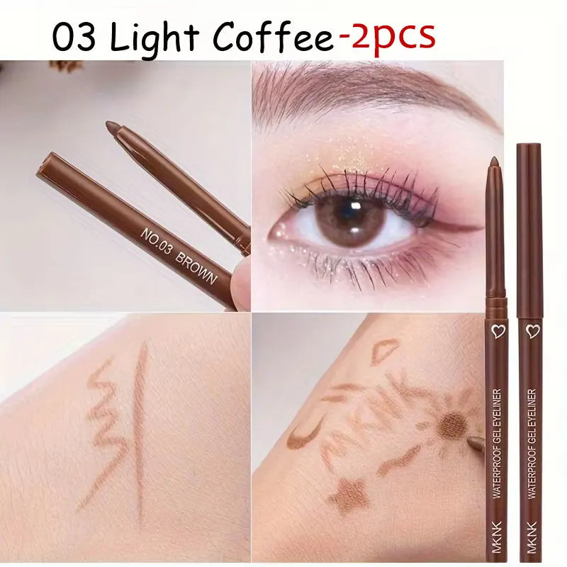 5 Colors Eyeliner Pencil Waterproof Long-lasting Blue Black Brown Easy Wearing Eyeliner Pen