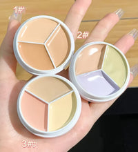 3 Color Concealer Waterproof Long Lasting Foundation Palette Full Coverage Dark Eye Circles Acne Marks Pores Brighten Skin Tone - BlissFully