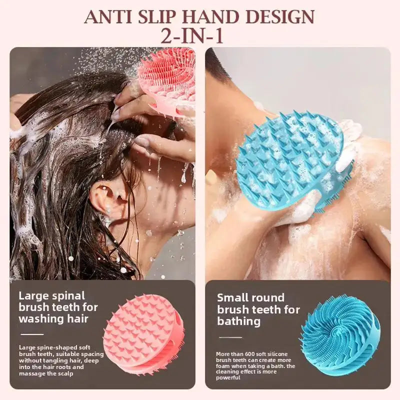 Silicone Body Scrubber Loofah Double-Sided Bath Brush Shower Scrubber And Scalp Massager Shampoo Brush For Kids Women Men