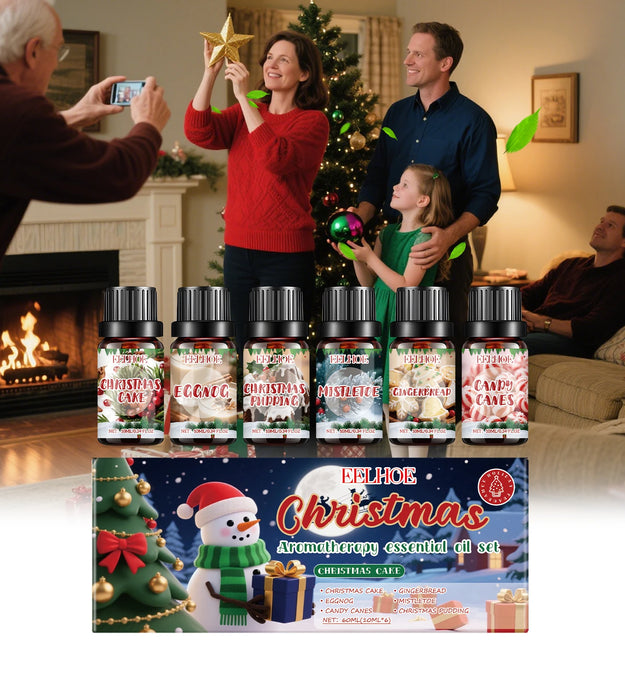 Christmas Aromatherapy Essential Oil Set — Warm Home Ambiance, Fresh Long-Lasting Scent, Gentle Aromatherapy Oil Kit