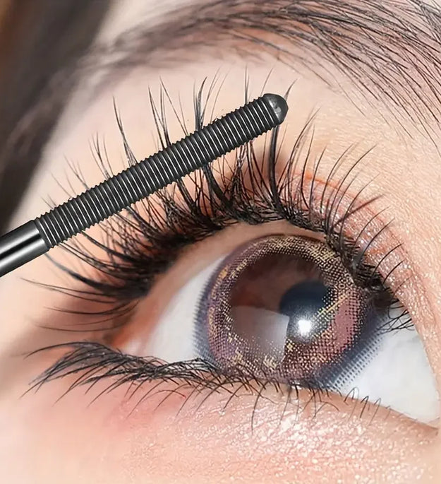 Steel Tube Mascara-Special Spiral Brush,Waterproof LongLasting Silk Fiber Mascara,keep Each Eyelash Curled for aLong Time Makeup