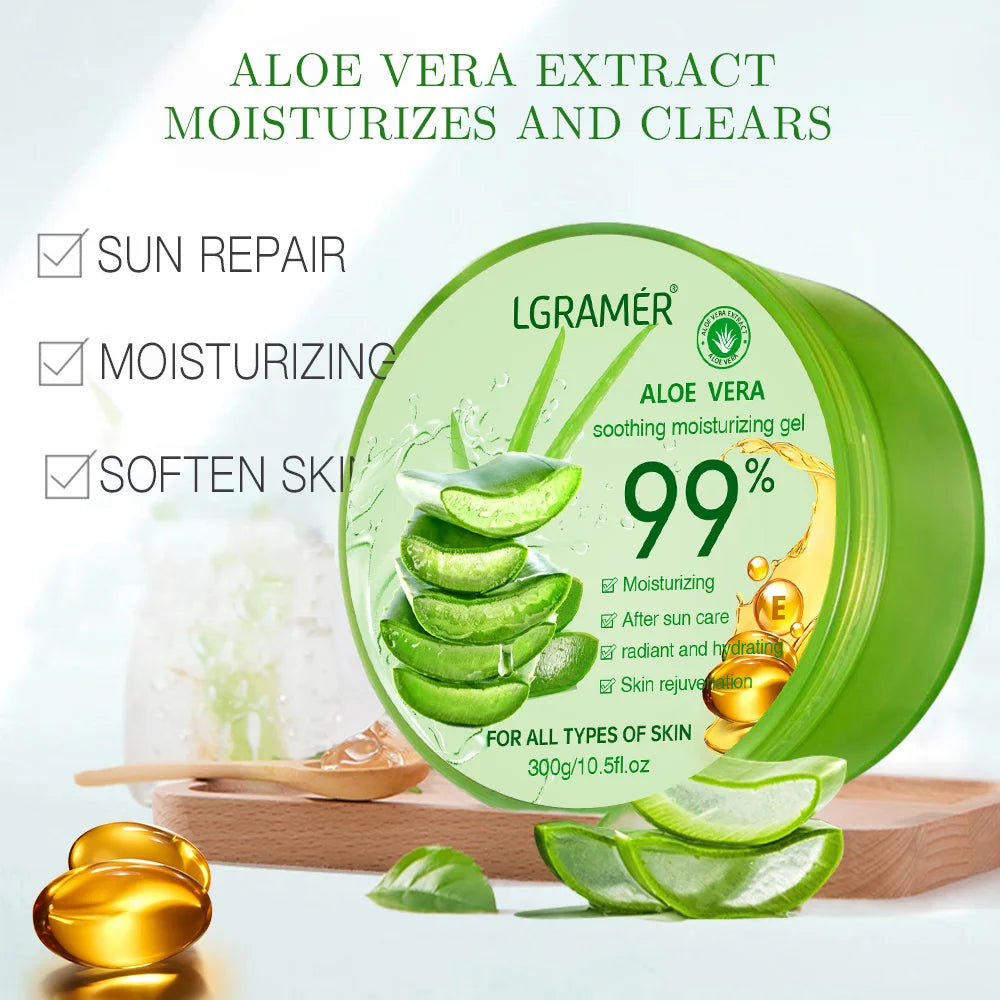 99% Aloe Vera Moisturizing Gel Refreshing Non Sticky Facial Facial Cream Wash Free Deep Nourishing Maintain Skin Face Care Skin - BlissFully
