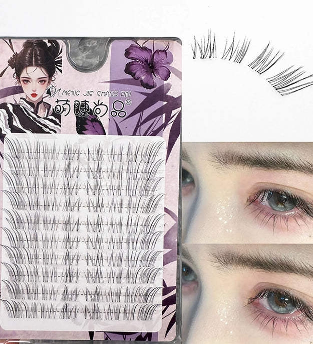 DIY Fluffy Cat eye false Eyelash extenstions individual cluster lashes Natural winged Style Daily Lash Korean Makeup accessories